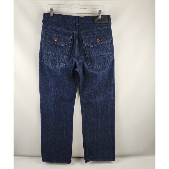 Sean John Jeans Men 32x30 Blue Hamilton Relaxed Straight Rose Gold Buttons Y2K - Picture 8 of 11